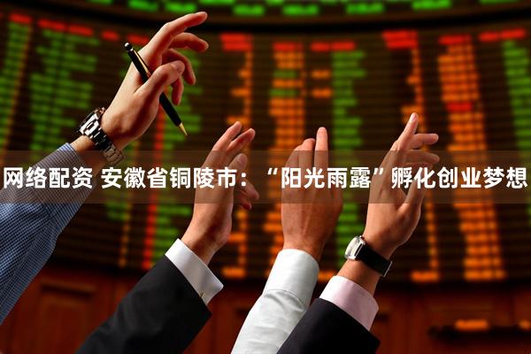 网络配资 安徽省铜陵市：“阳光雨露”孵化创业梦想